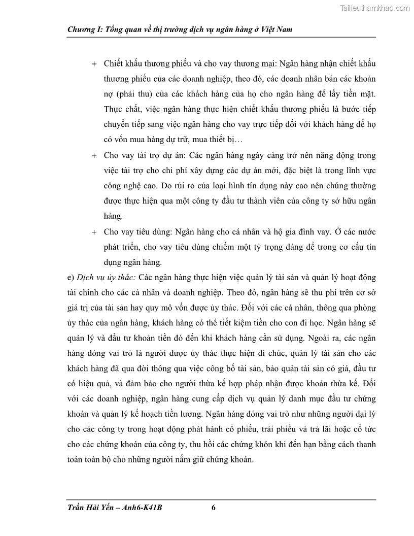 Khóa luận tốt nghiệp Phát triển thị trường dịch vụ ngân hàng trong điều kiện Việt Nam gia nhập WTO - 2 Trang 14