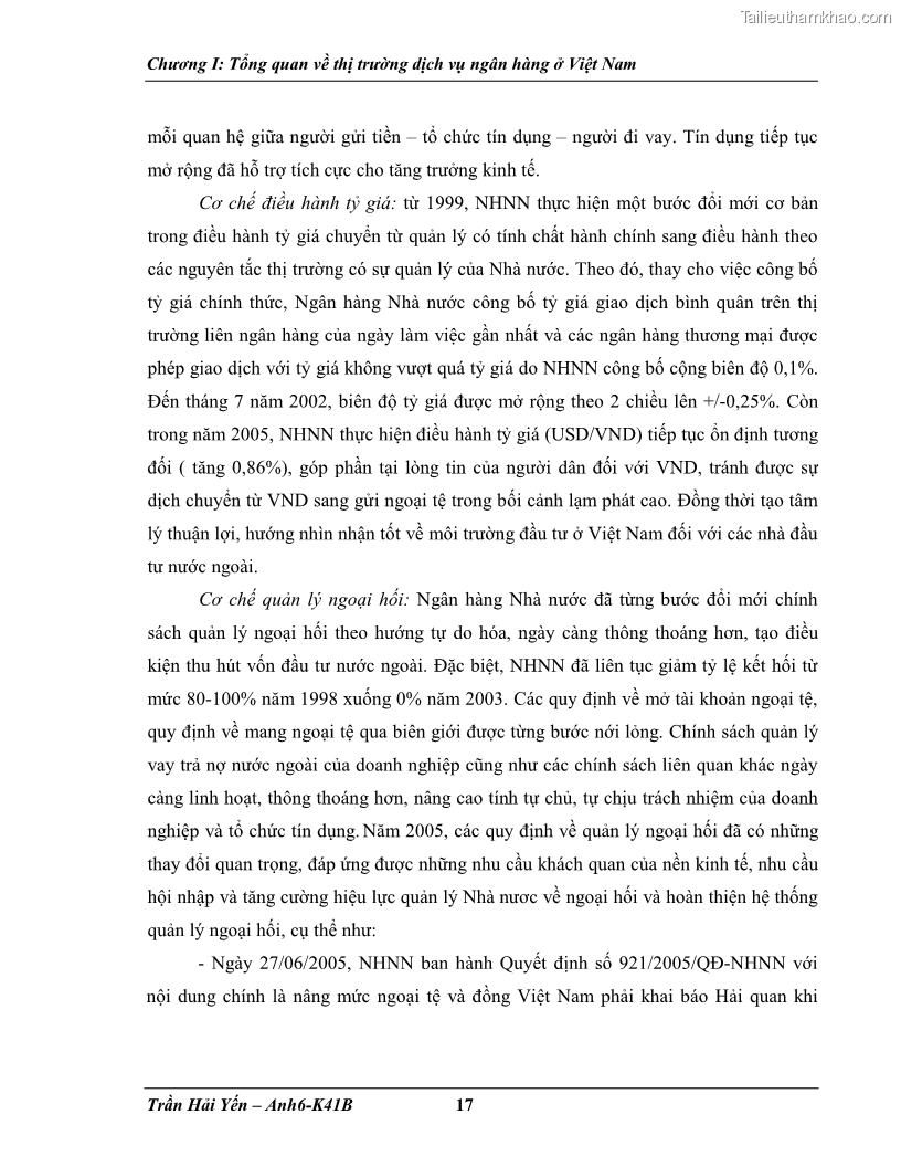 Khóa luận tốt nghiệp Phát triển thị trường dịch vụ ngân hàng trong điều kiện Việt Nam gia nhập WTO - 3 Trang 25