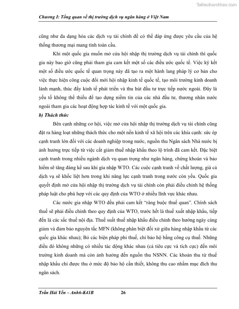 Khóa luận tốt nghiệp Phát triển thị trường dịch vụ ngân hàng trong điều kiện Việt Nam gia nhập WTO - 3 Trang 34