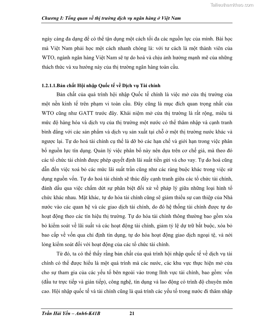 Khóa luận tốt nghiệp Phát triển thị trường dịch vụ ngân hàng trong điều kiện Việt Nam gia nhập WTO - 3 Trang 29