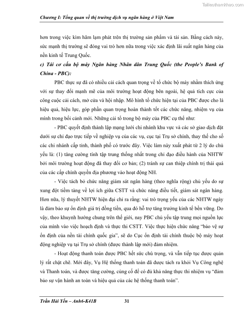 Khóa luận tốt nghiệp Phát triển thị trường dịch vụ ngân hàng trong điều kiện Việt Nam gia nhập WTO - 4 Trang 39