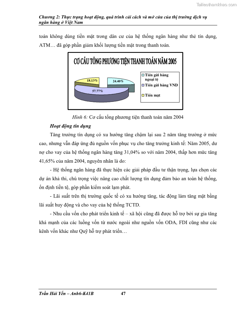 Khóa luận tốt nghiệp Phát triển thị trường dịch vụ ngân hàng trong điều kiện Việt Nam gia nhập WTO - 5 Trang 56