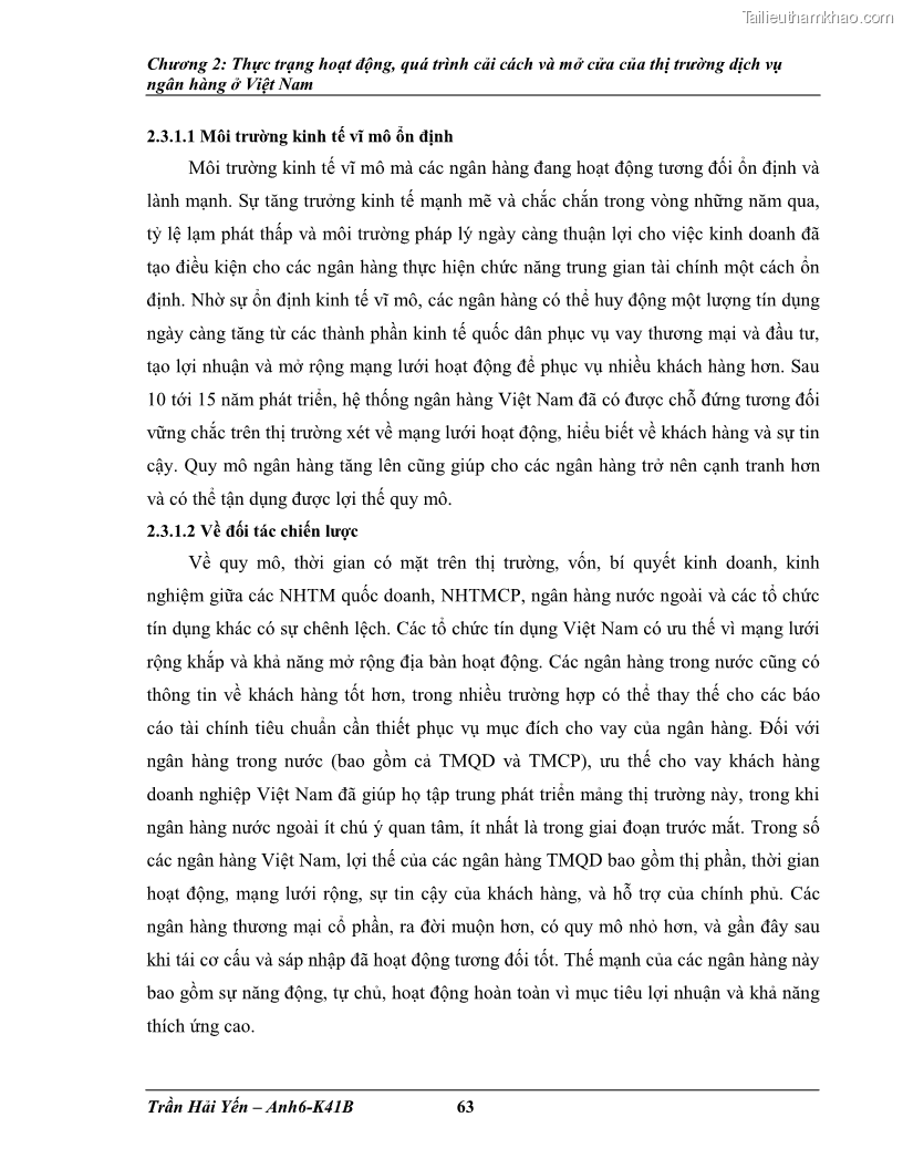 Khóa luận tốt nghiệp Phát triển thị trường dịch vụ ngân hàng trong điều kiện Việt Nam gia nhập WTO - 6 Trang 72