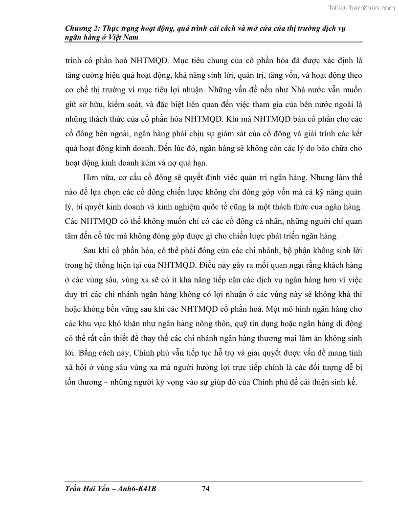 Khóa luận tốt nghiệp Phát triển thị trường dịch vụ ngân hàng trong điều kiện Việt Nam gia nhập WTO - 7 Trang 83