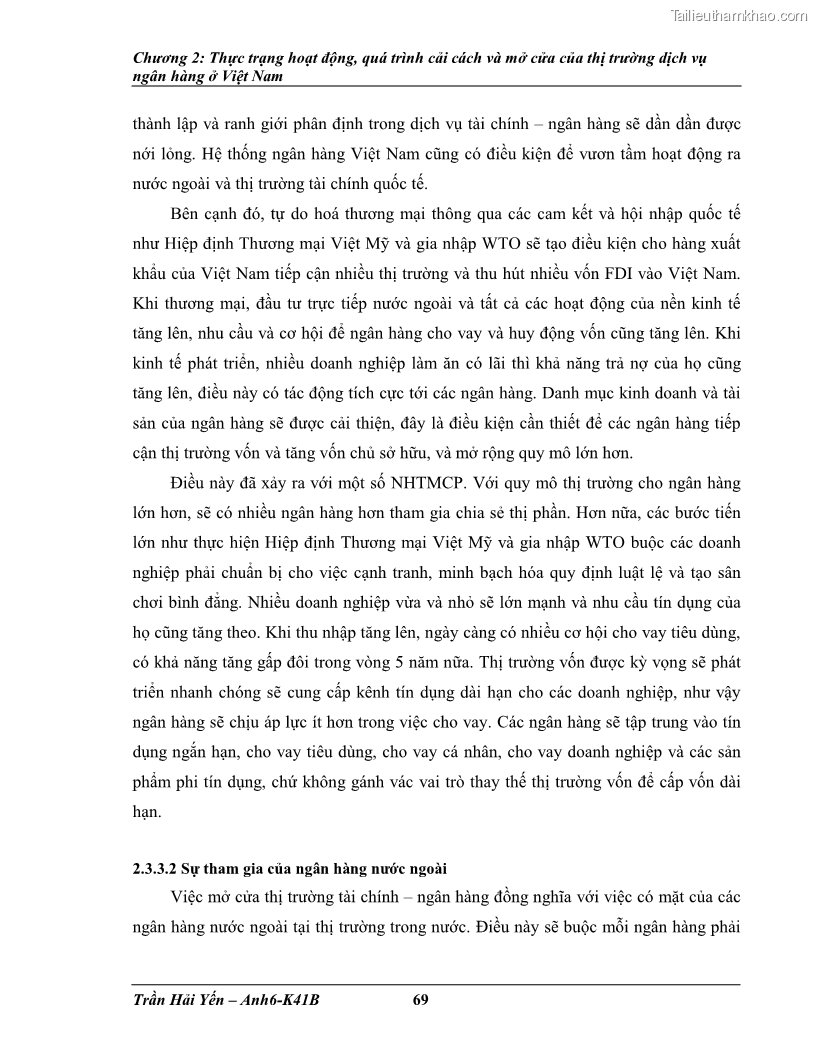 Khóa luận tốt nghiệp Phát triển thị trường dịch vụ ngân hàng trong điều kiện Việt Nam gia nhập WTO - 7 Trang 78