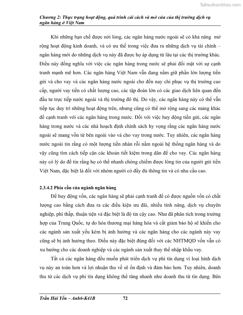 Khóa luận tốt nghiệp Phát triển thị trường dịch vụ ngân hàng trong điều kiện Việt Nam gia nhập WTO - 7 Trang 81