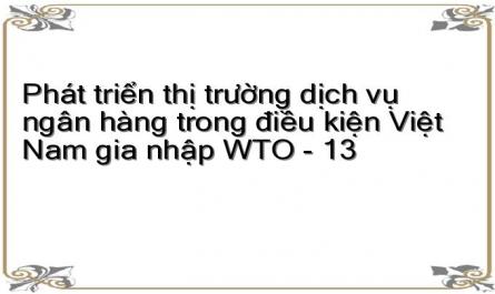 Phát triển thị trường dịch vụ ngân hàng trong điều kiện Việt Nam gia nhập WTO - 13