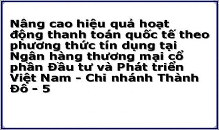 Giới Thiệu Chung Về Ngân Hàng Tmcp Đầu Tư Và Phát Triển Việt Nam- Chi Nhánh Thành Đô