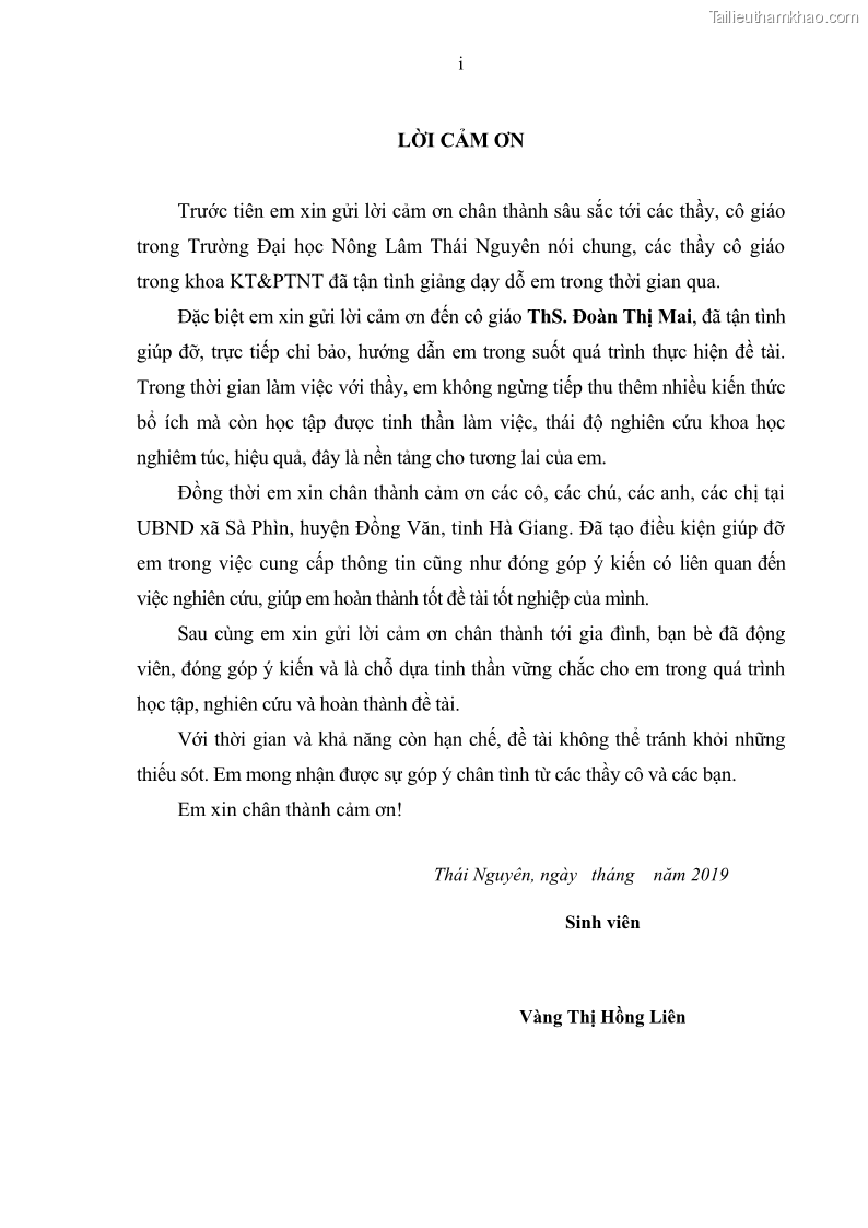 Khoá luận tốt nghiệp đại học Giải pháp phát triển du lịch cộng đồng tại địa bàn xã Sà Phìn, huyện Đồng Văn, tỉnh Hà Giang - 1 Trang 3