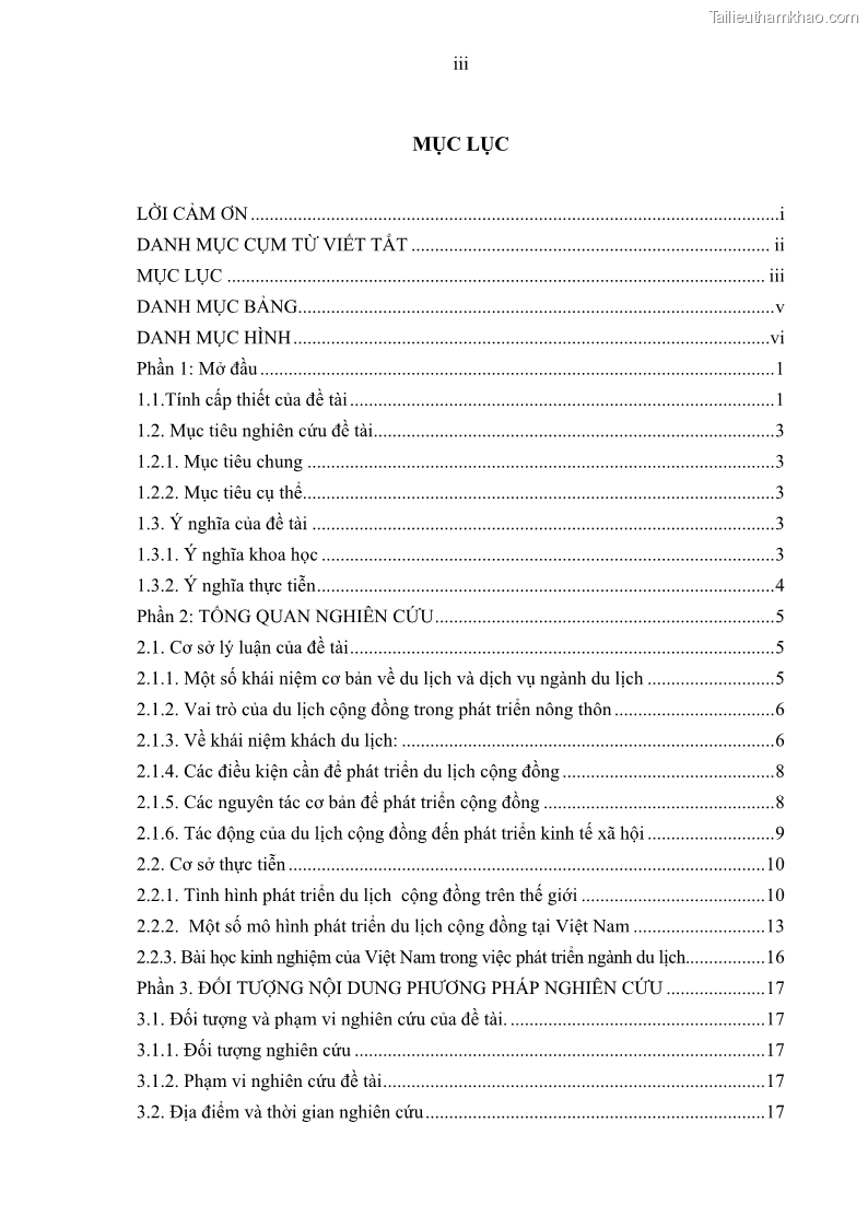 Khoá luận tốt nghiệp đại học Giải pháp phát triển du lịch cộng đồng tại địa bàn xã Sà Phìn, huyện Đồng Văn, tỉnh Hà Giang - 1 Trang 5