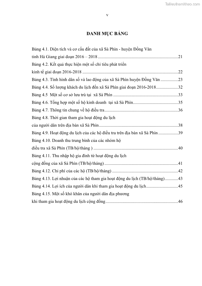 Khoá luận tốt nghiệp đại học Giải pháp phát triển du lịch cộng đồng tại địa bàn xã Sà Phìn, huyện Đồng Văn, tỉnh Hà Giang - 1 Trang 7