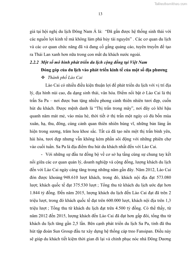 Khoá luận tốt nghiệp đại học Giải pháp phát triển du lịch cộng đồng tại địa bàn xã Sà Phìn, huyện Đồng Văn, tỉnh Hà Giang - 2 Trang 21