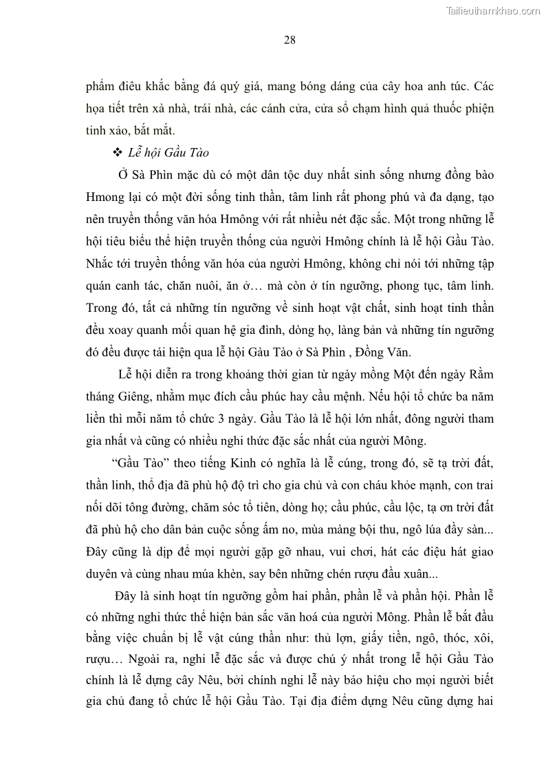 Khoá luận tốt nghiệp đại học Giải pháp phát triển du lịch cộng đồng tại địa bàn xã Sà Phìn, huyện Đồng Văn, tỉnh Hà Giang - 3 Trang 36