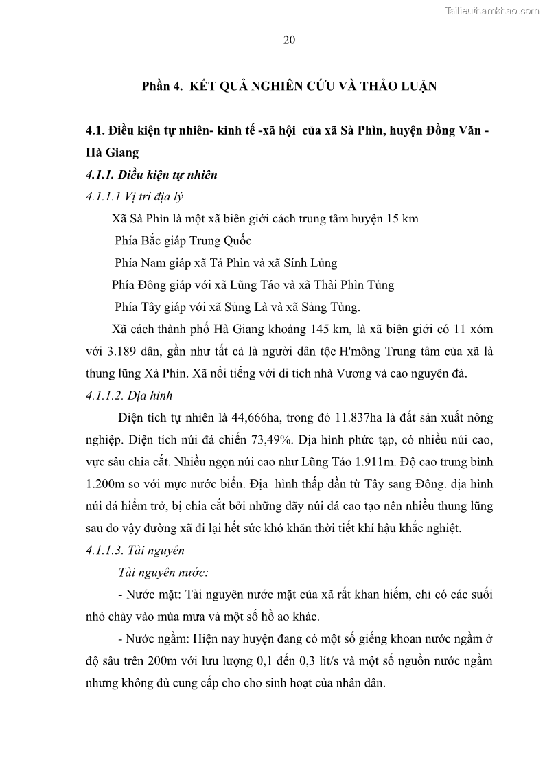 Khoá luận tốt nghiệp đại học Giải pháp phát triển du lịch cộng đồng tại địa bàn xã Sà Phìn, huyện Đồng Văn, tỉnh Hà Giang - 3 Trang 28
