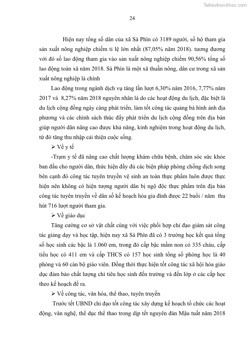 Khoá luận tốt nghiệp đại học Giải pháp phát triển du lịch cộng đồng tại địa bàn xã Sà Phìn, huyện Đồng Văn, tỉnh Hà Giang - 3 Trang 32