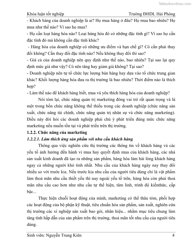 Khóa luận tốt nghiệp quản trị doanh nghiệp Hoàn thiện công tác marketing tại Công ty TNHH thương mại dịch vụ du lịch Khánh Trình - 2 Trang 14