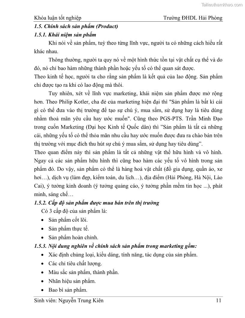 Khóa luận tốt nghiệp quản trị doanh nghiệp Hoàn thiện công tác marketing tại Công ty TNHH thương mại dịch vụ du lịch Khánh Trình - 2 Trang 21