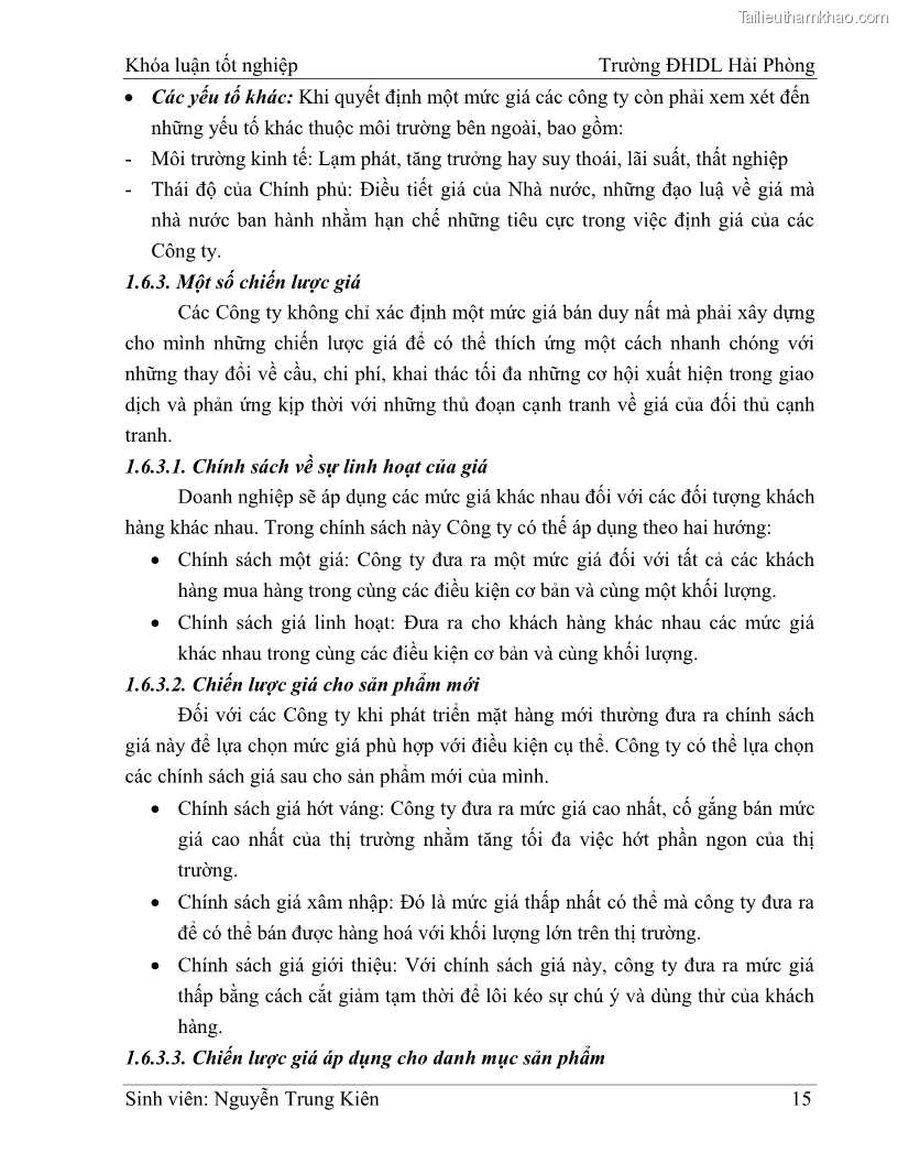 Khóa luận tốt nghiệp quản trị doanh nghiệp Hoàn thiện công tác marketing tại Công ty TNHH thương mại dịch vụ du lịch Khánh Trình - 3 Trang 25