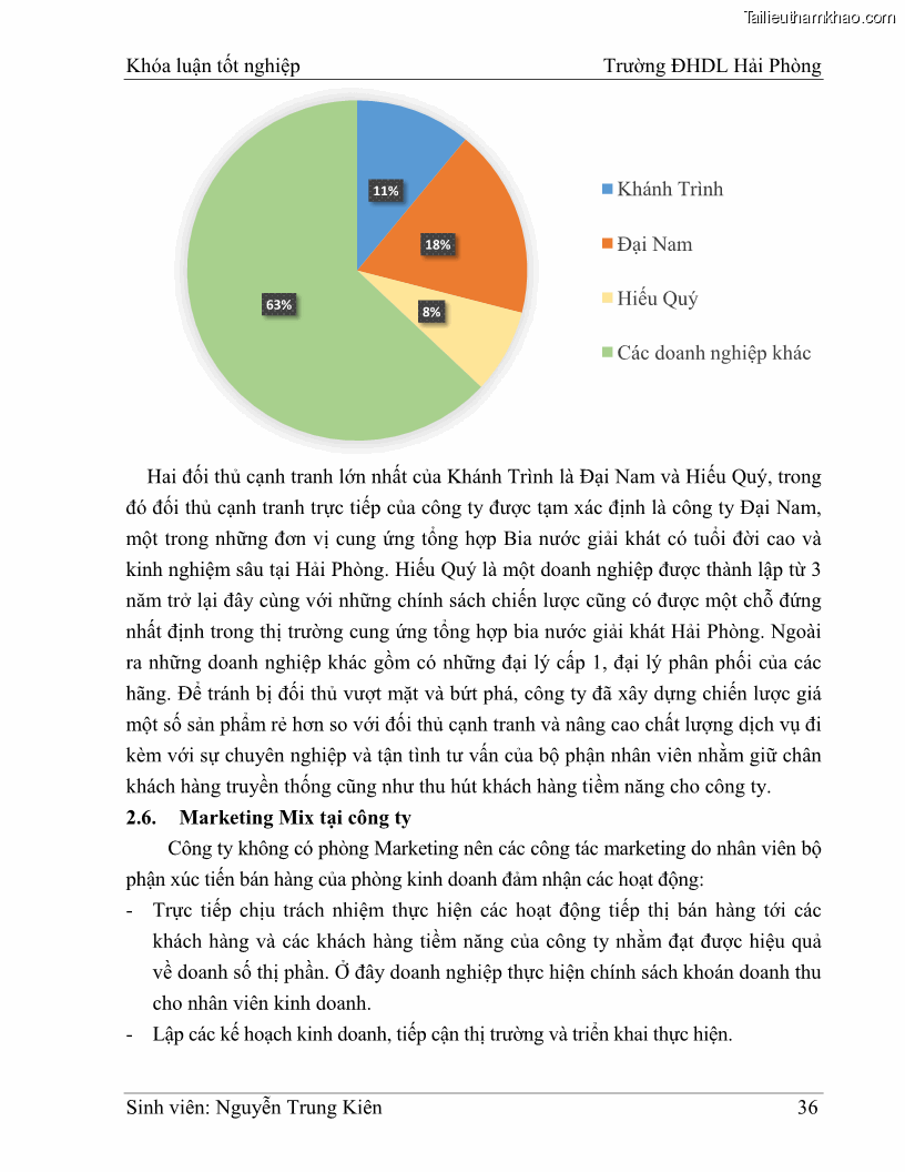 Khóa luận tốt nghiệp quản trị doanh nghiệp Hoàn thiện công tác marketing tại Công ty TNHH thương mại dịch vụ du lịch Khánh Trình - 4 Trang 46