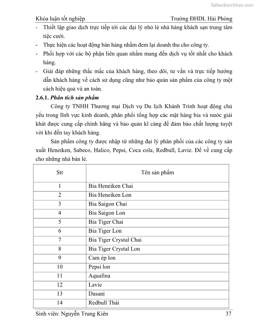 Khóa luận tốt nghiệp quản trị doanh nghiệp Hoàn thiện công tác marketing tại Công ty TNHH thương mại dịch vụ du lịch Khánh Trình - 4 Trang 47