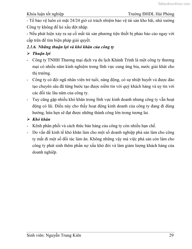 Khóa luận tốt nghiệp quản trị doanh nghiệp Hoàn thiện công tác marketing tại Công ty TNHH thương mại dịch vụ du lịch Khánh Trình - 4 Trang 39