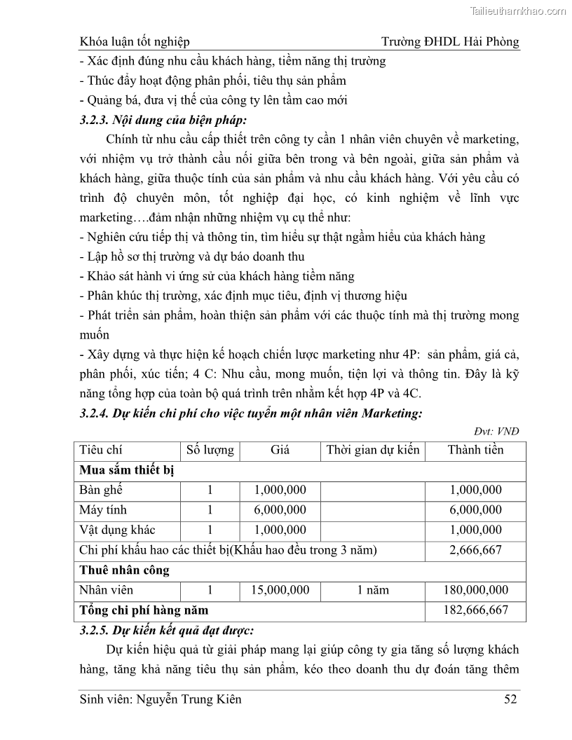 Khóa luận tốt nghiệp quản trị doanh nghiệp Hoàn thiện công tác marketing tại Công ty TNHH thương mại dịch vụ du lịch Khánh Trình - 6 Trang 62