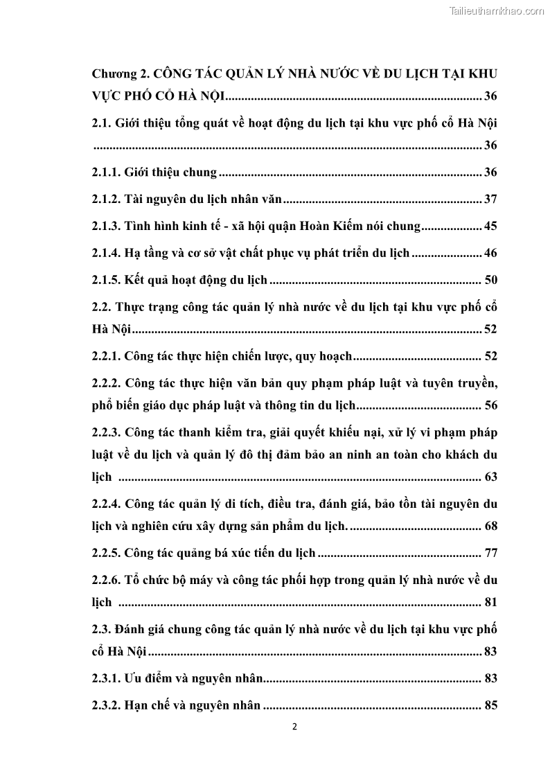 Luận văn thạc sĩ du lịch Nghiên cứu công tác quản lý nhà nước về du lịch ở khu vực phố cổ Hà Nội - 1 Trang 4