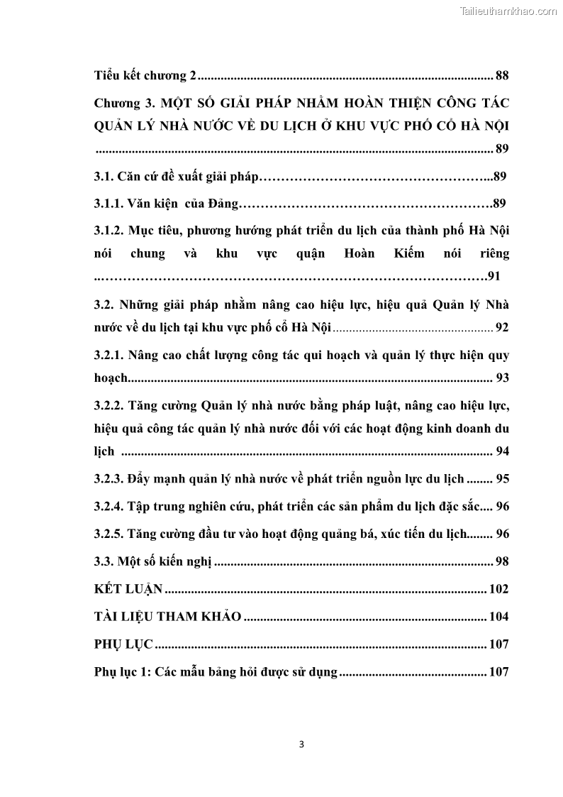 Luận văn thạc sĩ du lịch Nghiên cứu công tác quản lý nhà nước về du lịch ở khu vực phố cổ Hà Nội - 1 Trang 5