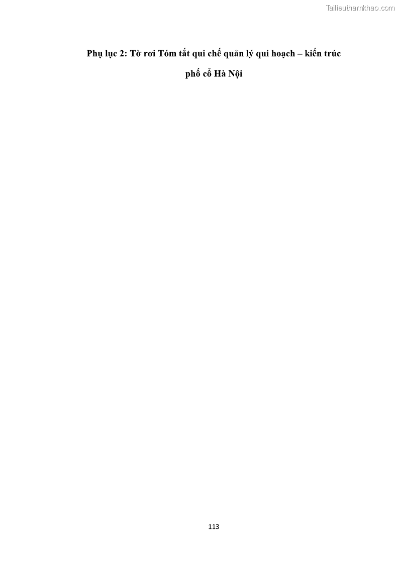 Luận văn thạc sĩ du lịch Nghiên cứu công tác quản lý nhà nước về du lịch ở khu vực phố cổ Hà Nội - 10 Trang 115