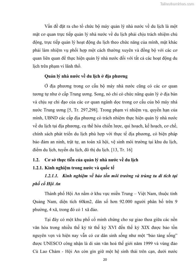 Luận văn thạc sĩ du lịch Nghiên cứu công tác quản lý nhà nước về du lịch ở khu vực phố cổ Hà Nội - 2 Trang 22