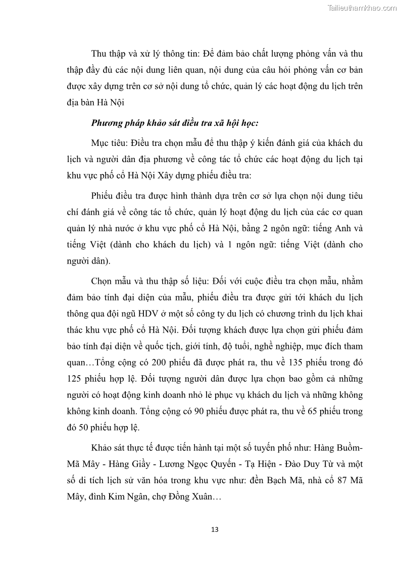 Luận văn thạc sĩ du lịch Nghiên cứu công tác quản lý nhà nước về du lịch ở khu vực phố cổ Hà Nội - 2 Trang 15