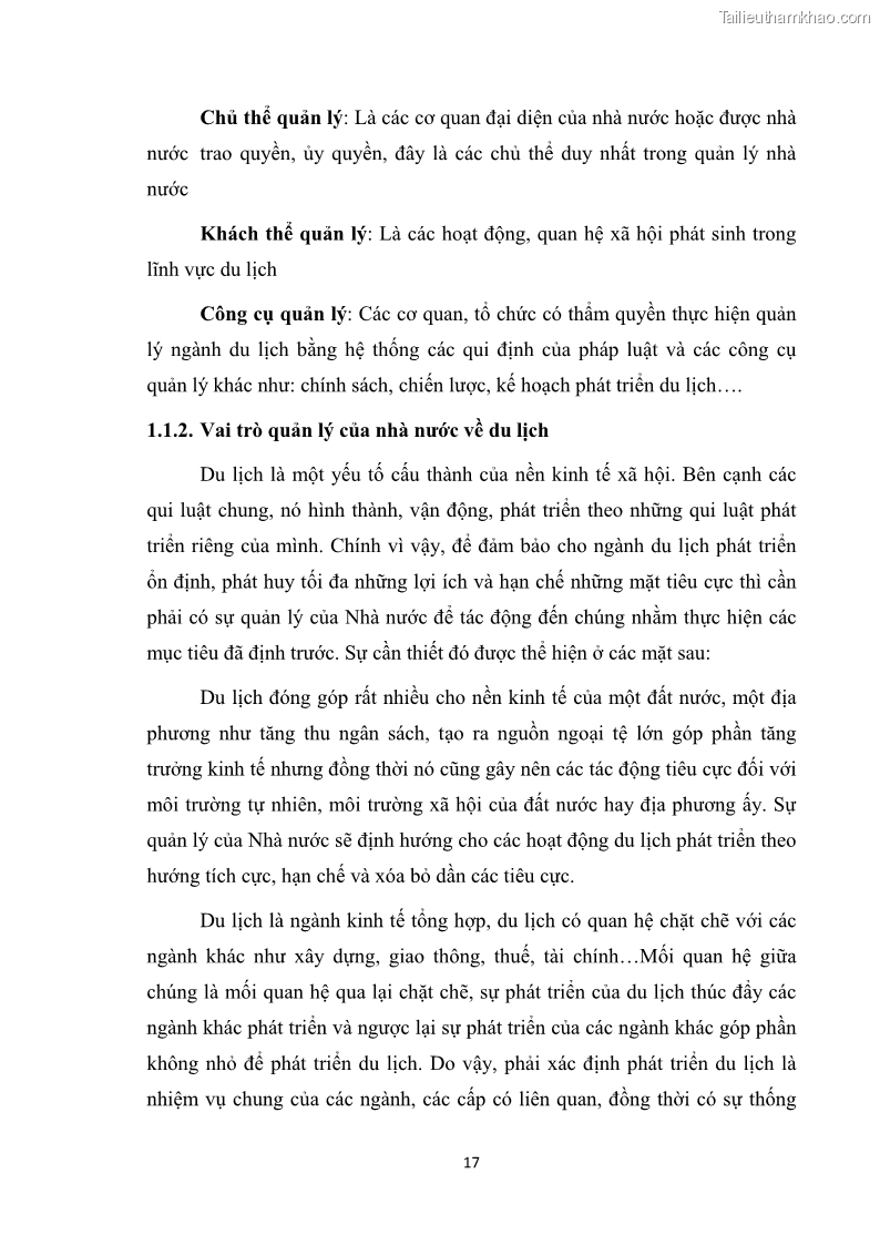 Luận văn thạc sĩ du lịch Nghiên cứu công tác quản lý nhà nước về du lịch ở khu vực phố cổ Hà Nội - 2 Trang 19
