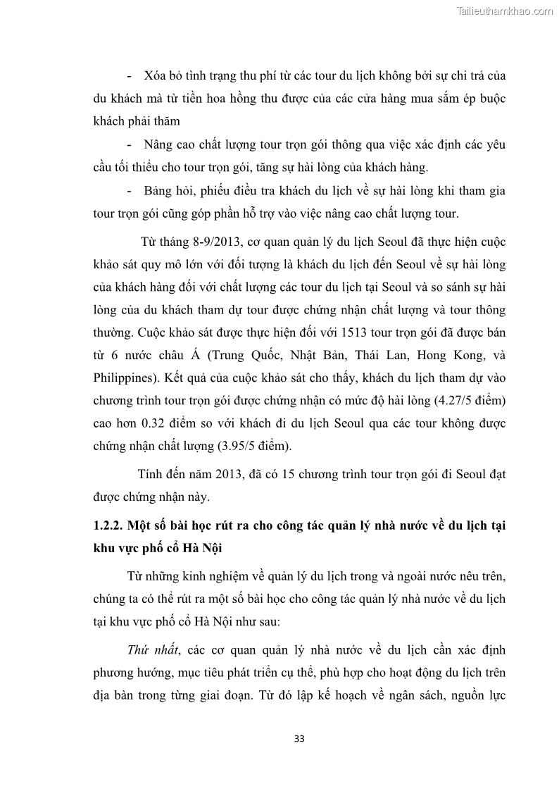 Luận văn thạc sĩ du lịch Nghiên cứu công tác quản lý nhà nước về du lịch ở khu vực phố cổ Hà Nội - 3 Trang 35
