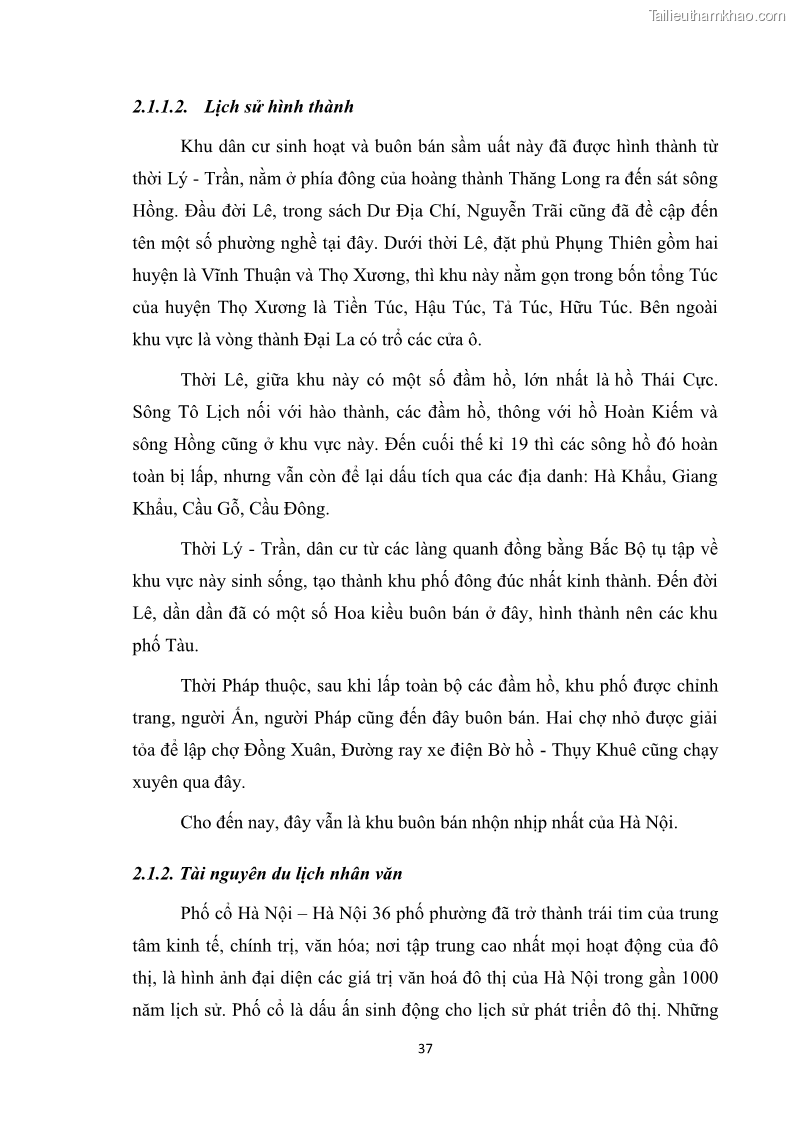 Luận văn thạc sĩ du lịch Nghiên cứu công tác quản lý nhà nước về du lịch ở khu vực phố cổ Hà Nội - 4 Trang 39