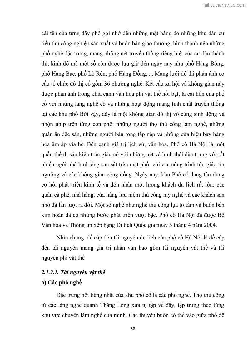 Luận văn thạc sĩ du lịch Nghiên cứu công tác quản lý nhà nước về du lịch ở khu vực phố cổ Hà Nội - 4 Trang 40