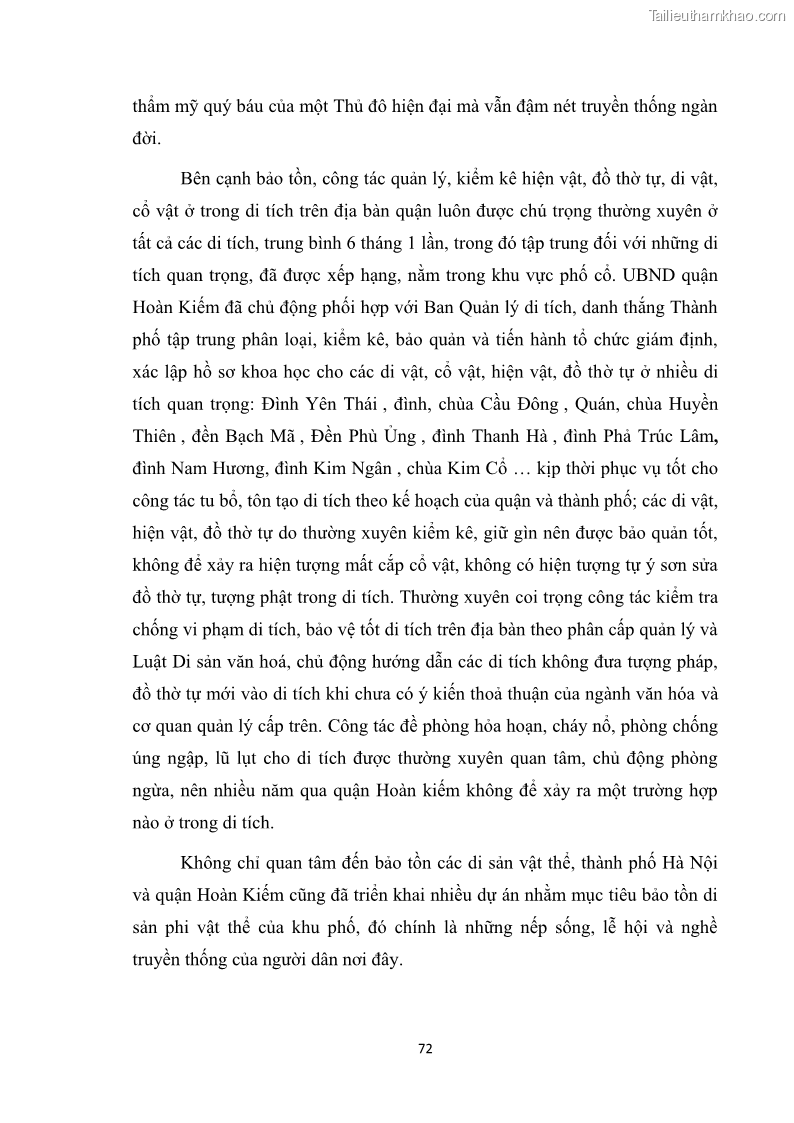 Luận văn thạc sĩ du lịch Nghiên cứu công tác quản lý nhà nước về du lịch ở khu vực phố cổ Hà Nội - 7 Trang 74