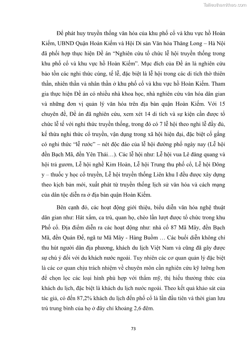 Luận văn thạc sĩ du lịch Nghiên cứu công tác quản lý nhà nước về du lịch ở khu vực phố cổ Hà Nội - 7 Trang 75