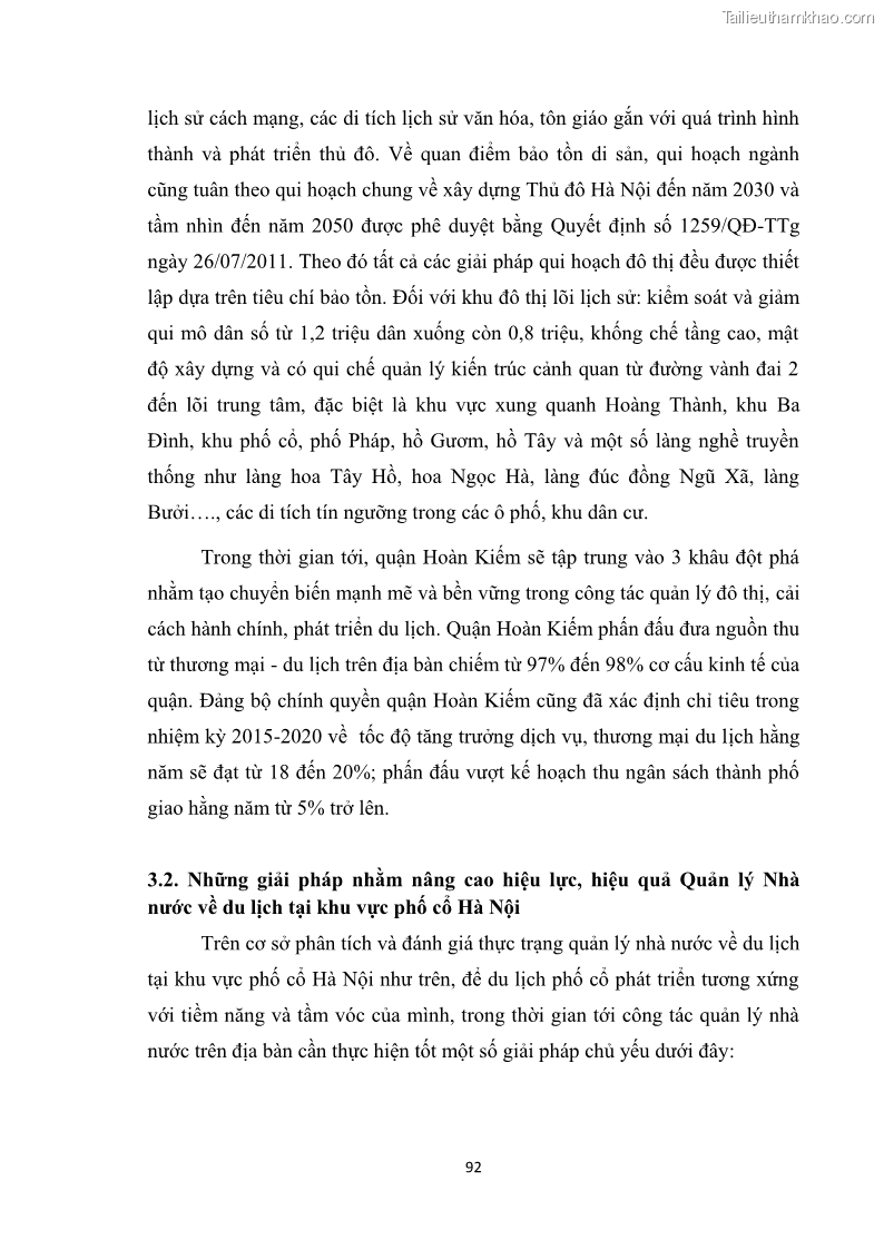 Luận văn thạc sĩ du lịch Nghiên cứu công tác quản lý nhà nước về du lịch ở khu vực phố cổ Hà Nội - 8 Trang 94
