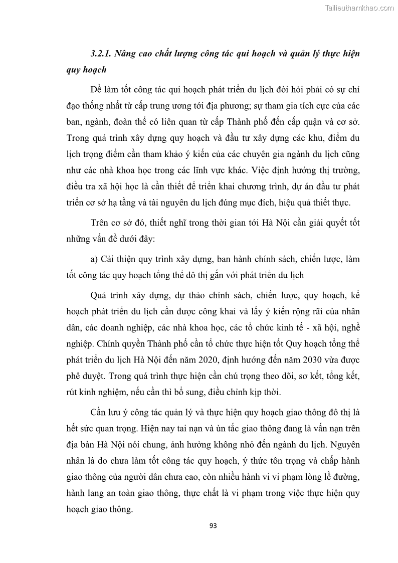 Luận văn thạc sĩ du lịch Nghiên cứu công tác quản lý nhà nước về du lịch ở khu vực phố cổ Hà Nội - 8 Trang 95