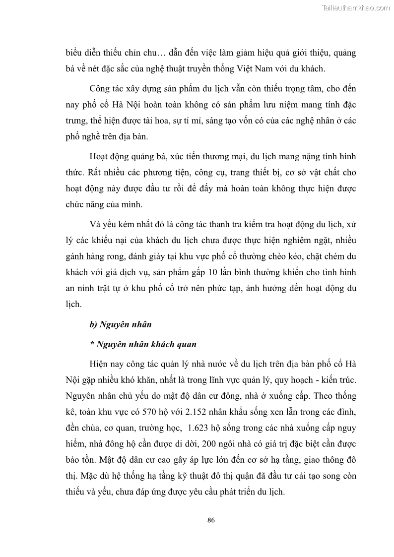 Luận văn thạc sĩ du lịch Nghiên cứu công tác quản lý nhà nước về du lịch ở khu vực phố cổ Hà Nội - 8 Trang 88