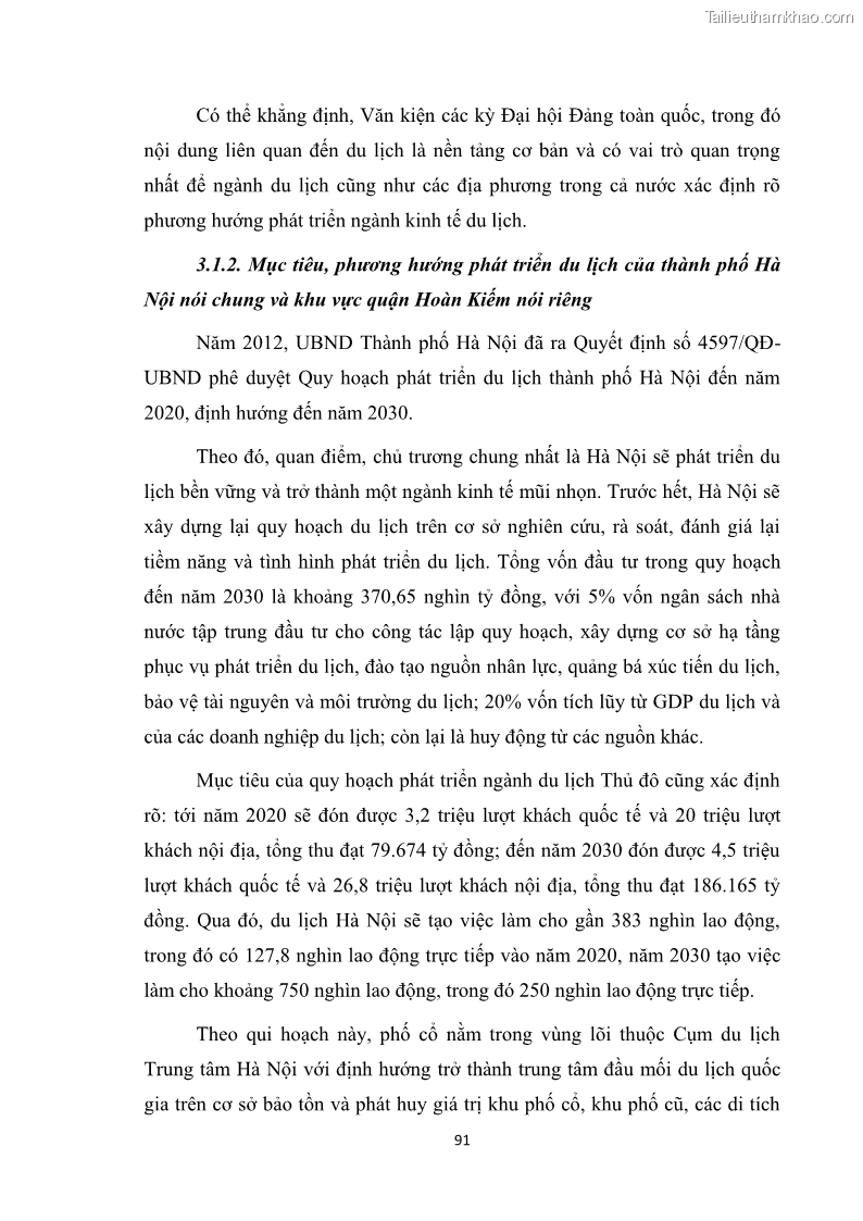 Luận văn thạc sĩ du lịch Nghiên cứu công tác quản lý nhà nước về du lịch ở khu vực phố cổ Hà Nội - 8 Trang 93