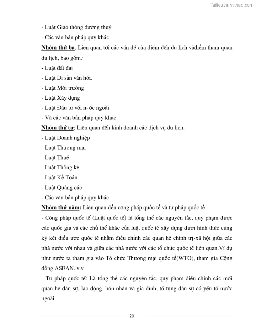 Luận văn Thạc sĩ Du lịch Nghiên cứu công tác quản lý nhà nước về du lịch của tỉnh Bắc Ninh - 2 Trang 20