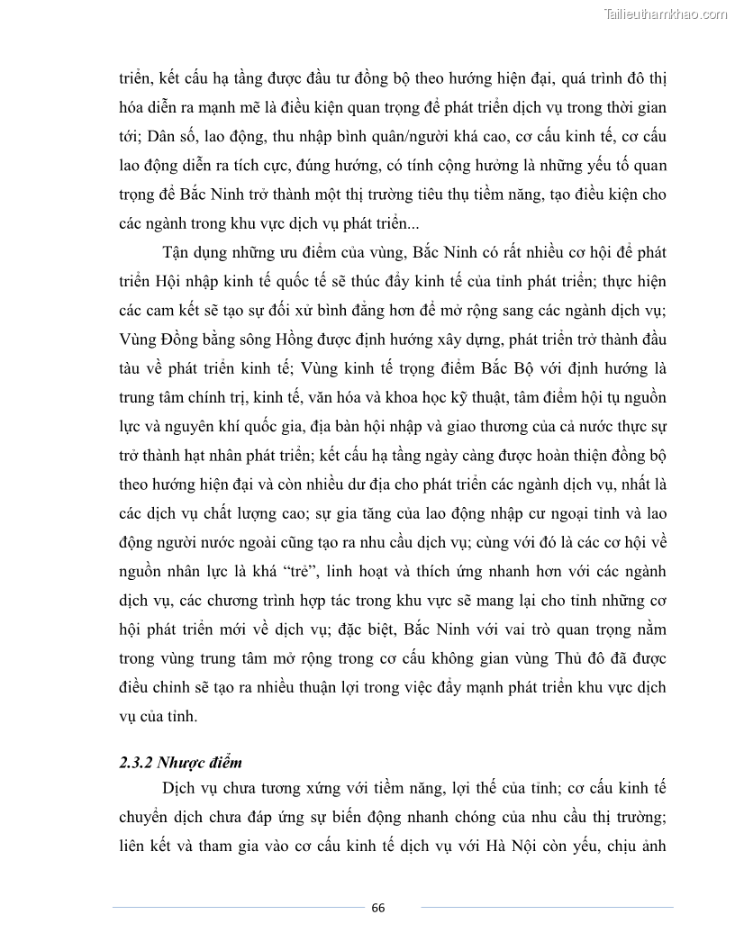 Luận văn Thạc sĩ Du lịch Nghiên cứu công tác quản lý nhà nước về du lịch của tỉnh Bắc Ninh - 6 Trang 66