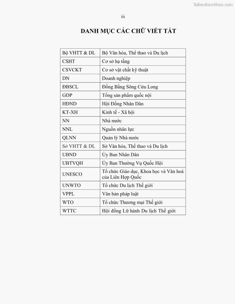Luận văn thạc sĩ quản lý công Quản lý nhà nước về du lịch trên địa bàn tỉnh Bến Tre - 1 Trang 5