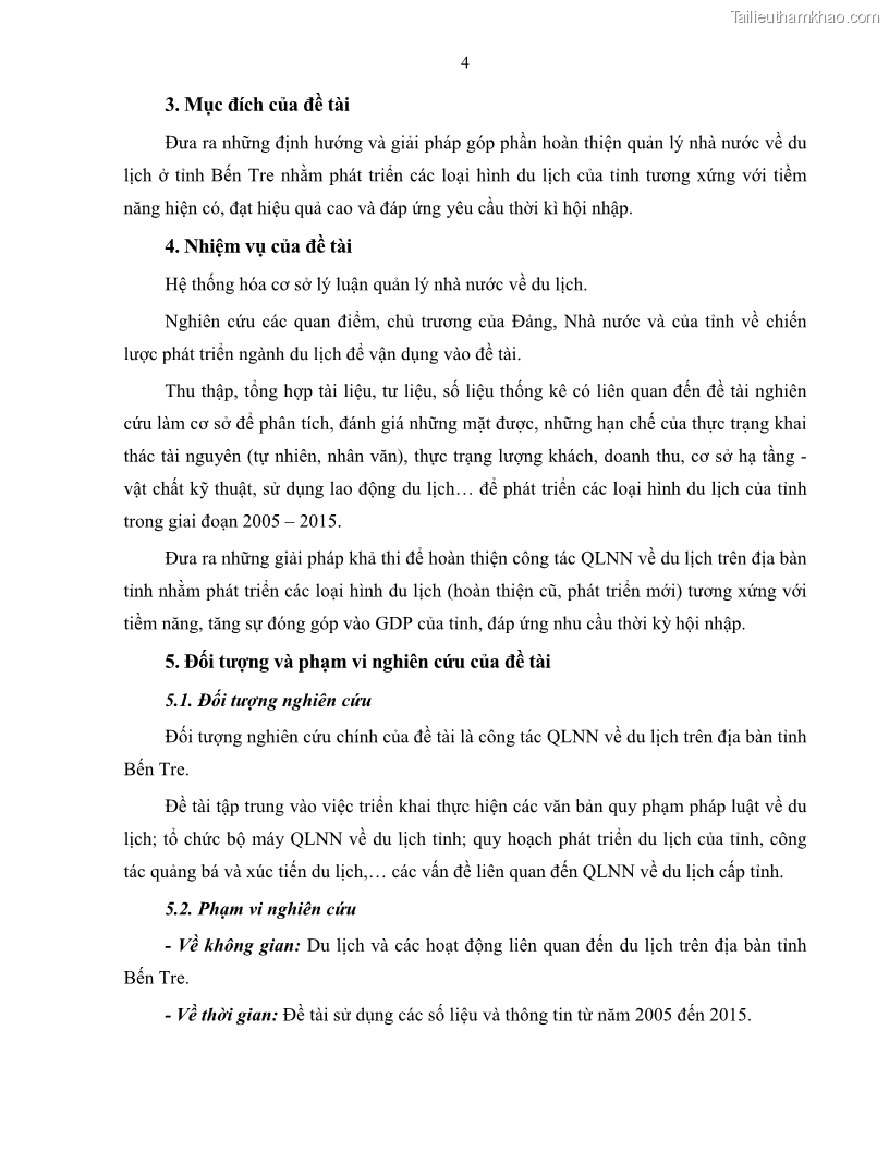 Luận văn thạc sĩ quản lý công Quản lý nhà nước về du lịch trên địa bàn tỉnh Bến Tre - 2 Trang 13
