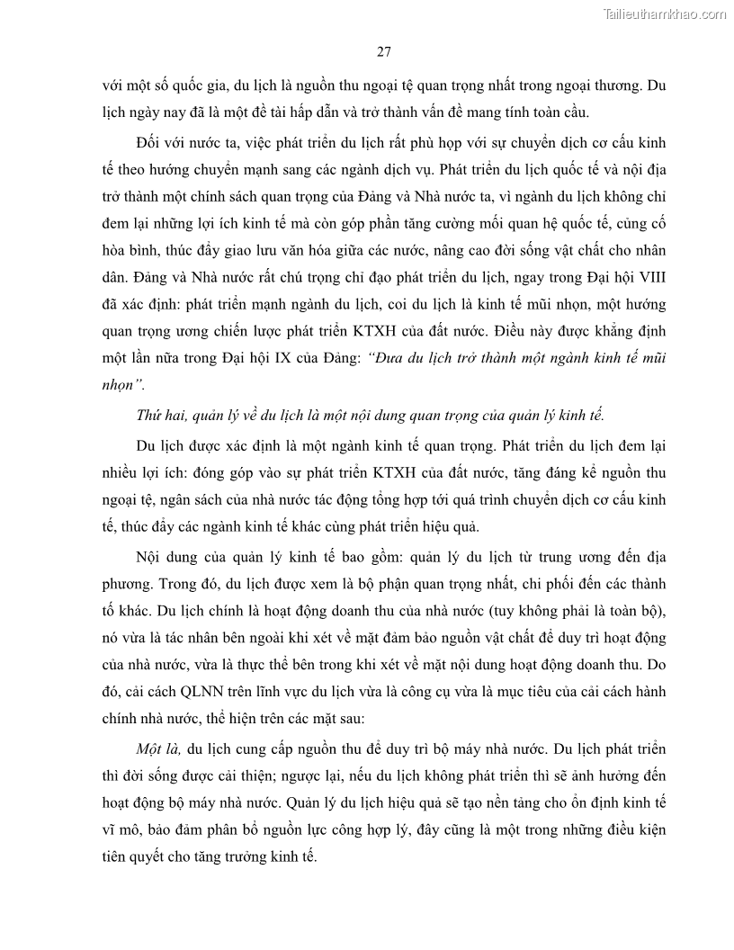 Luận văn thạc sĩ quản lý công Quản lý nhà nước về du lịch trên địa bàn tỉnh Bến Tre - 3 Trang 36