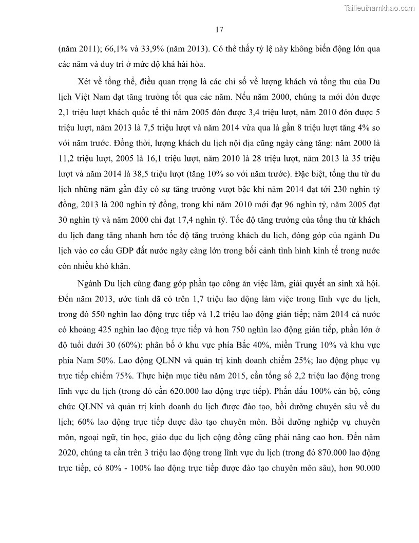 Luận văn thạc sĩ quản lý công Quản lý nhà nước về du lịch trên địa bàn tỉnh Bến Tre - 3 Trang 26