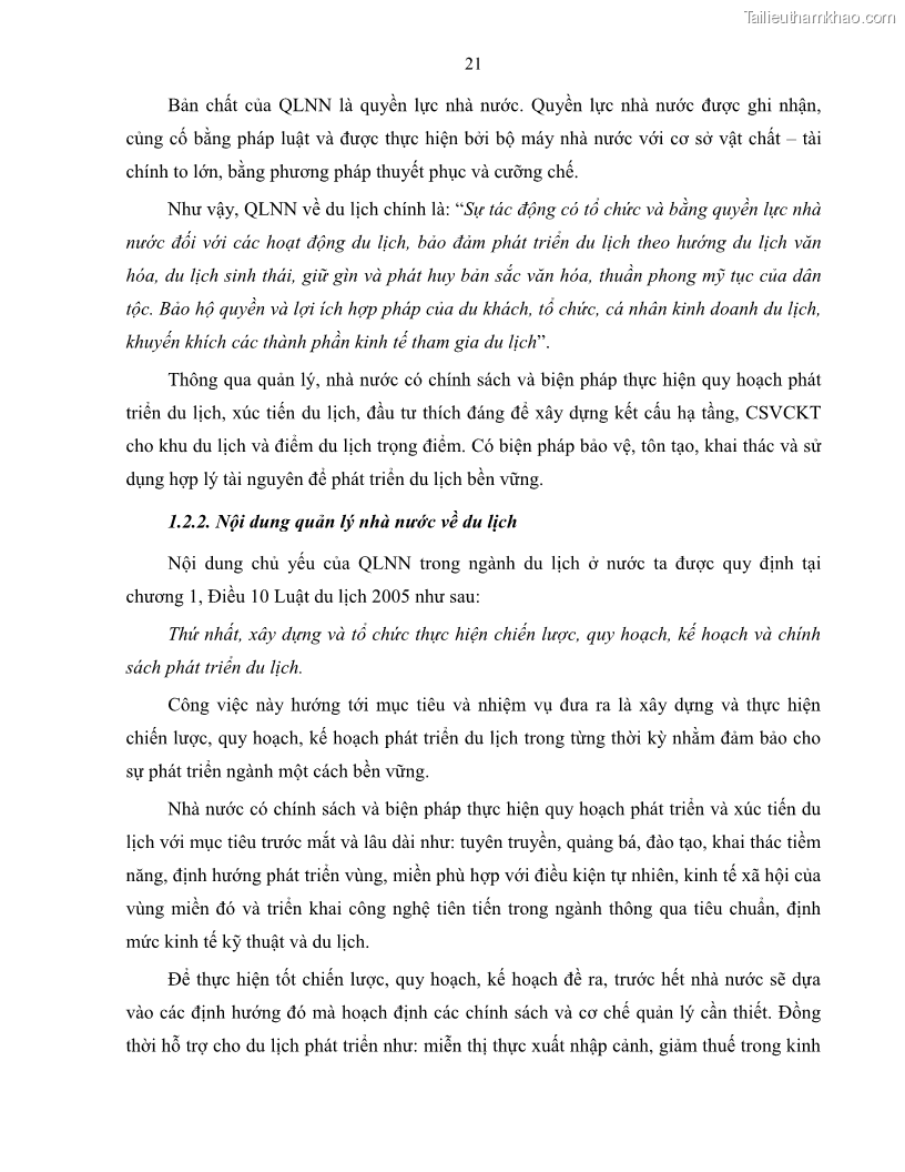 Luận văn thạc sĩ quản lý công Quản lý nhà nước về du lịch trên địa bàn tỉnh Bến Tre - 3 Trang 30