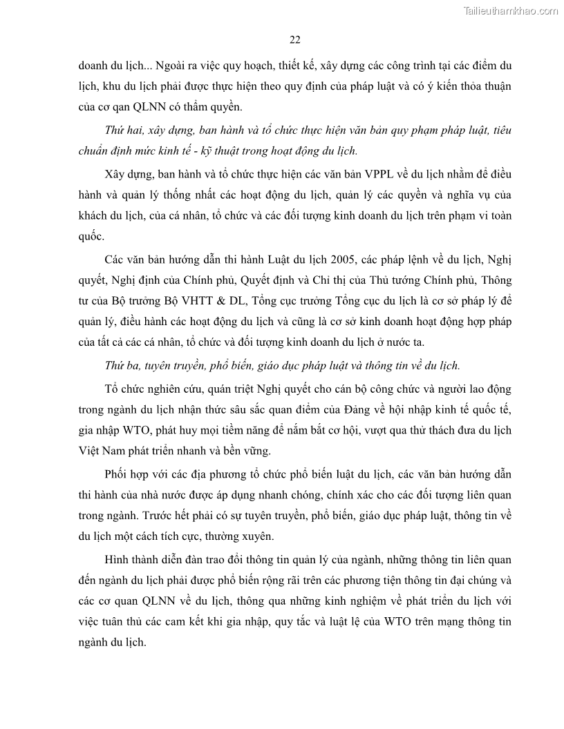 Luận văn thạc sĩ quản lý công Quản lý nhà nước về du lịch trên địa bàn tỉnh Bến Tre - 3 Trang 31