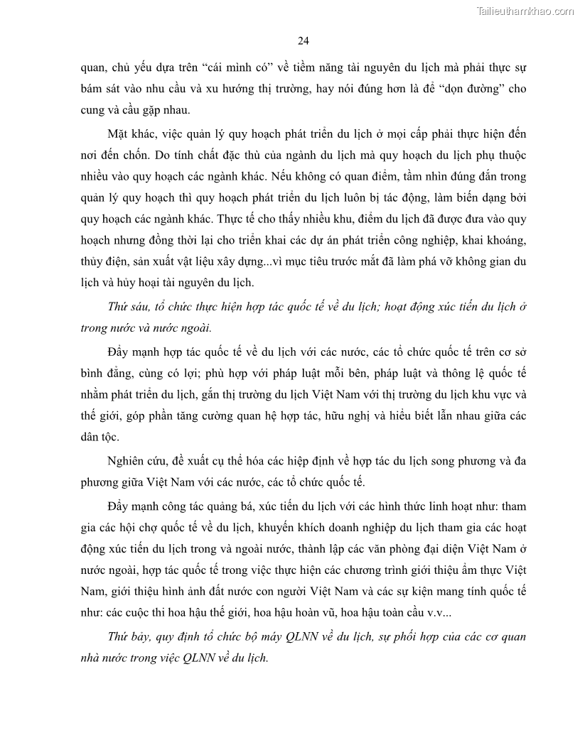 Luận văn thạc sĩ quản lý công Quản lý nhà nước về du lịch trên địa bàn tỉnh Bến Tre - 3 Trang 33